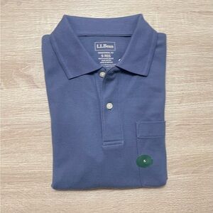 L.L. Bean Men's Navy Polo with Chest Pocket